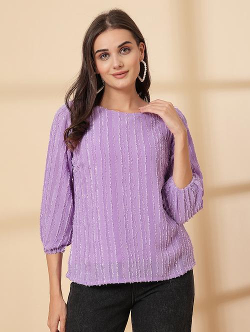 women self designed round neck regular top - 21628358 - Very Small Image - 1