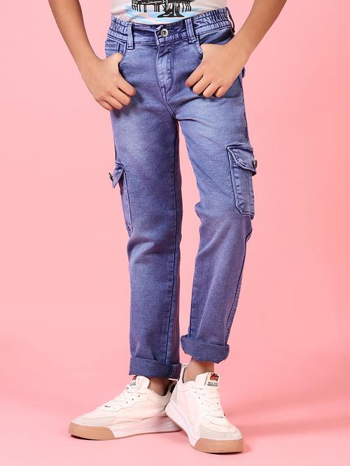 boys mid rise plain cargo - 21628495 - Very Small Image - 1