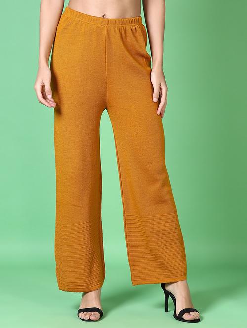 women mustard solid palazzo - 21628508 - Very Small Image - 1