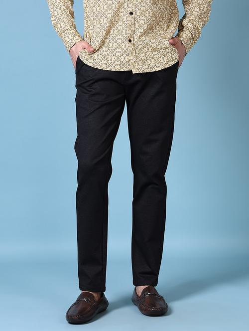 men solid flat front casual trouser - 21628647 - Very Small Image - 1