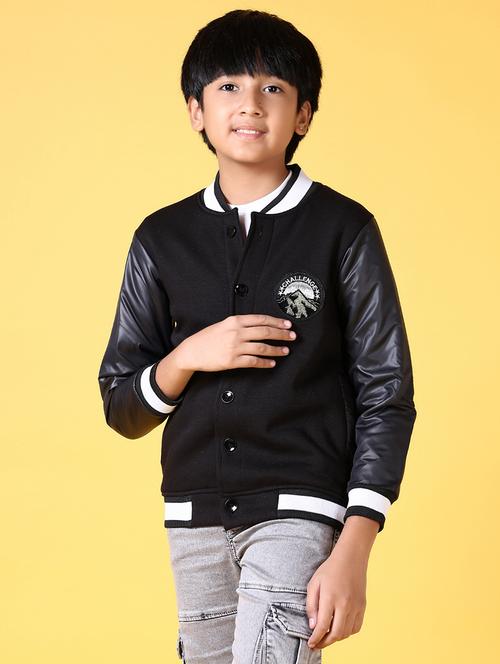 boys solid long sleeve varsity jacket - 21628958 - Very Small Image - 1