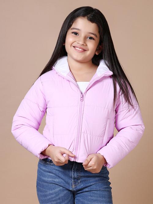 girls solid hooded quilted jacket - 21628971 - Very Small Image - 1