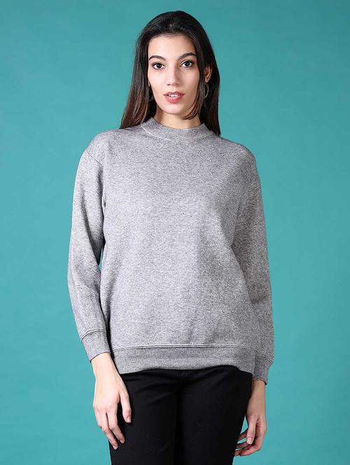 women solid long sleeves pullover - 21629004 - Very Small Image - 1