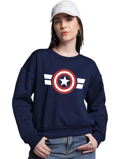 women chest printed oversized long sleeve sweatshirt - 21629430 - Very Small Image - 1