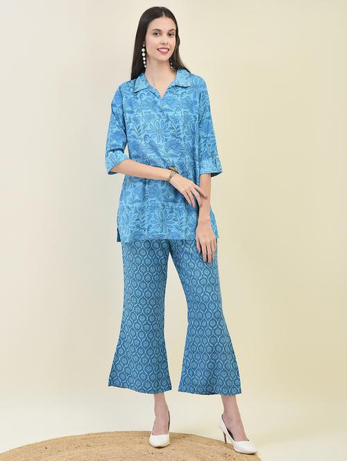 women three quarter sleeve regular fit ethnic co-ord set - 21629747 - Very Small Image - 1