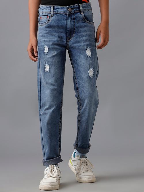 boys distressed mid rise denim jeans - 21629792 - Very Small Image - 1