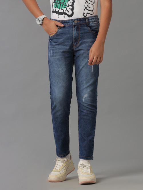 boys washed mid rise denim jeans - 21629799 - Very Small Image - 1