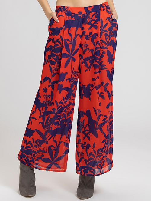 women printed wide leg trousers  - 21630518 - Very Small Image - 1