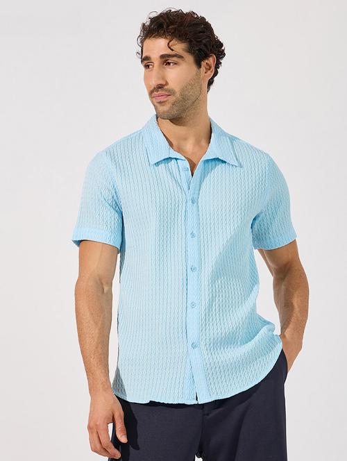 styli men waffle texture regular fit half sleeve shirt  - 21630643 - Very Small Image - 1