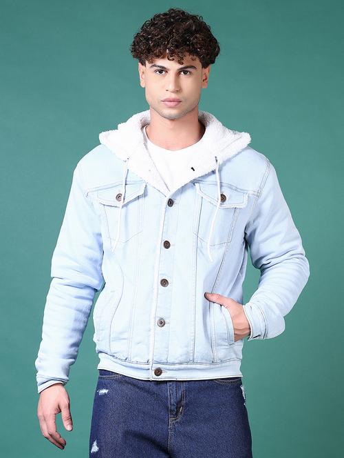 men long sleeves solid denim casual jacket - 21630695 - Very Small Image - 1