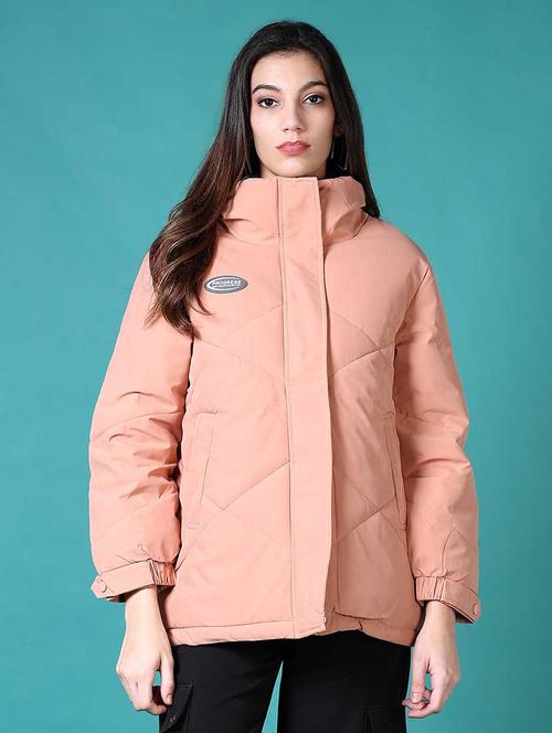 women solid long sleeve quilted jacket - 21631009 - Very Small Image - 1