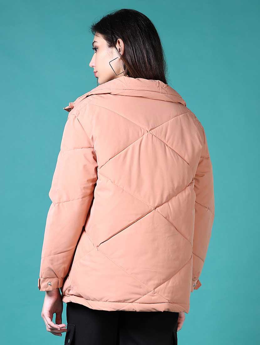 women solid long sleeve quilted jacket - 21631009 - Zoom Image - 3