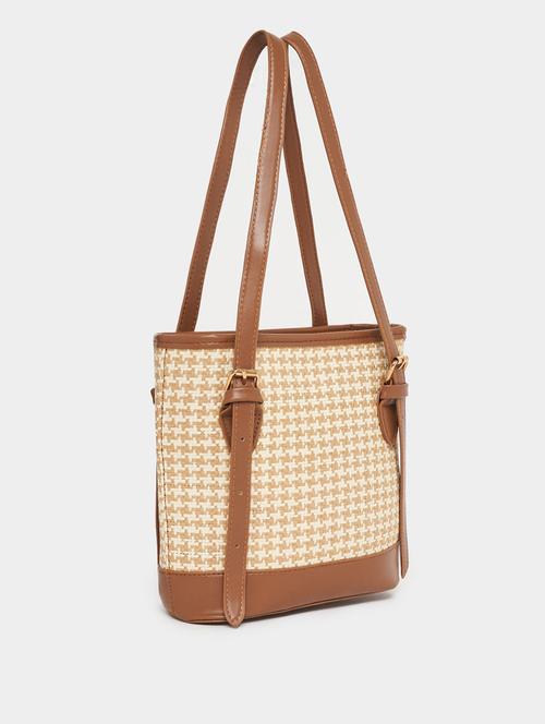 women tan textured handbag - 21631986 - Very Small Image - 1