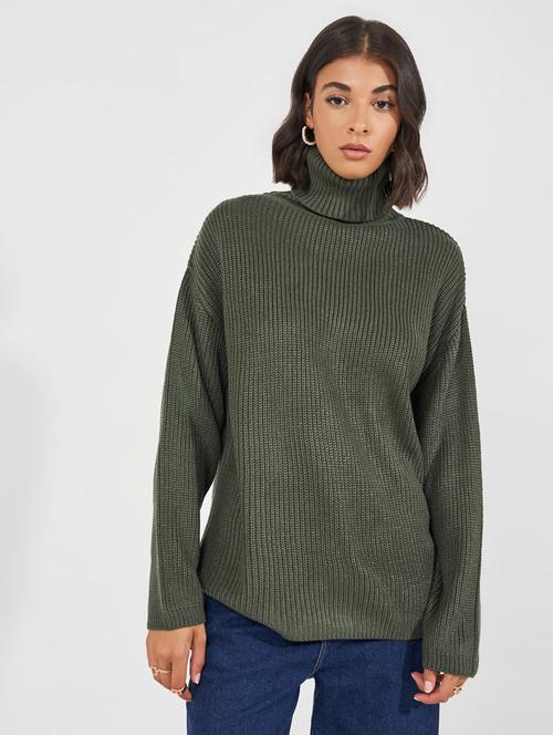 women turtle neck acrylic pullover - 21632070 - Very Small Image - 1
