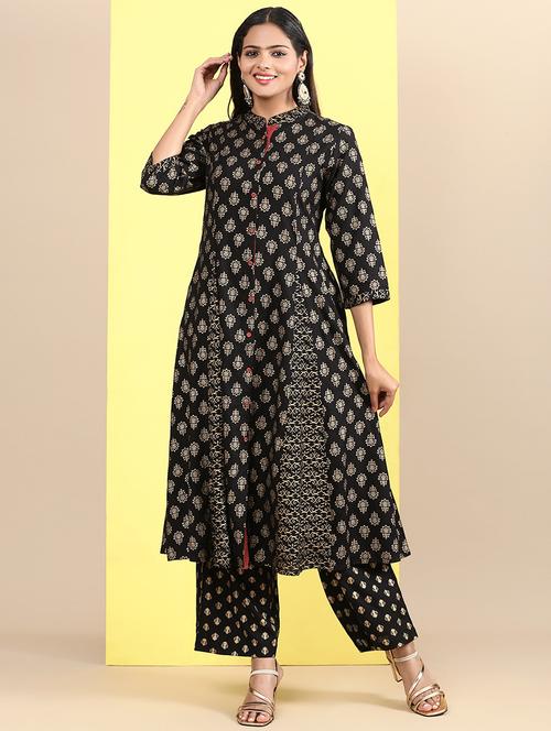 women black printed kurta palazzo set  - 21632088 - Very Small Image - 1