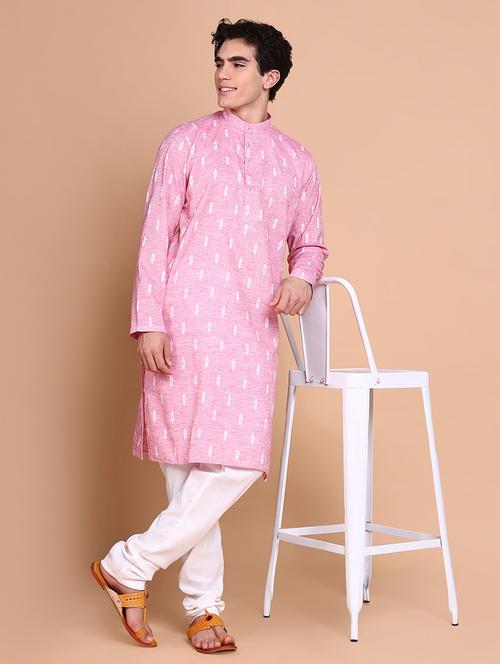 men mandarin neck kurta churidar ethnic wear set - 21632600 - Very Small Image - 1