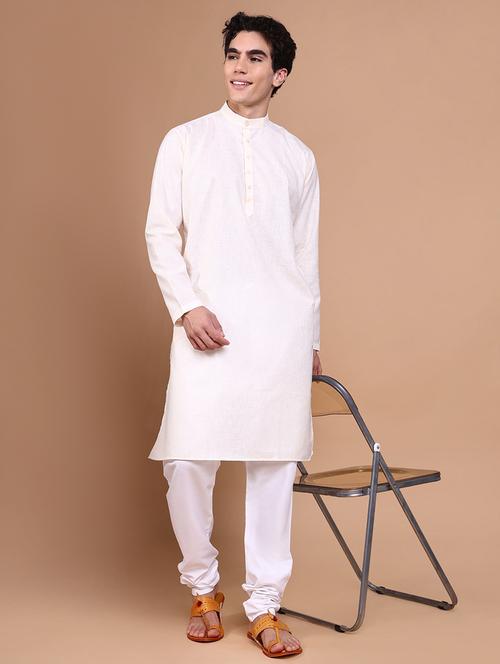 men mandarin neck kurta with trousers ethnic wear set - 21632618 - Very Small Image - 1
