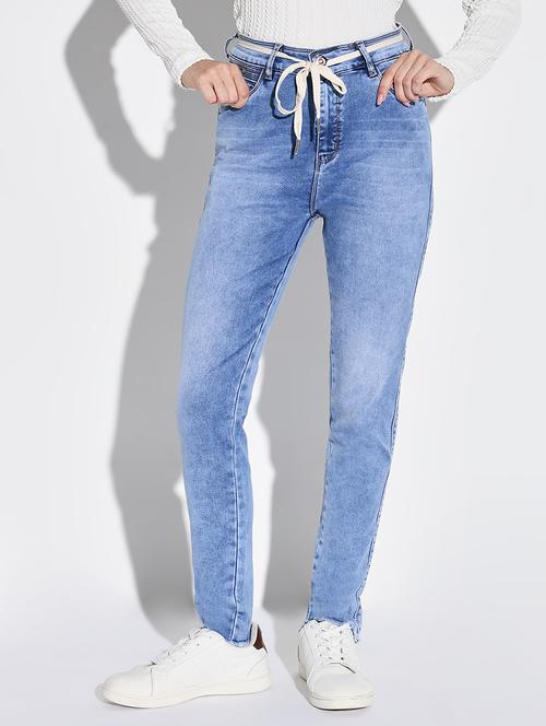 women plain slim fit denim jeans - 21632635 - Very Small Image - 1