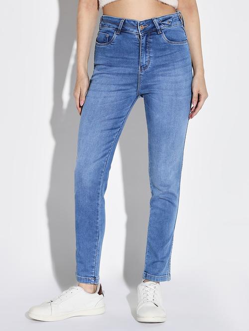 women plain slim fit denim jeans - 21632637 - Very Small Image - 1