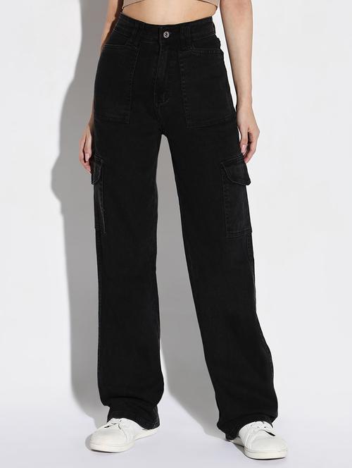women plain high rise denim jeans - 21632644 - Very Small Image - 1
