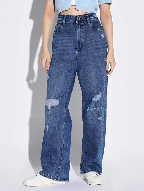 women distress mid rise denim jeans - 21632654 - Very Small Image - 1