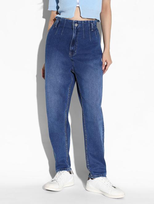 women plain mid rise denim jeans - 21632694 - Very Small Image - 1