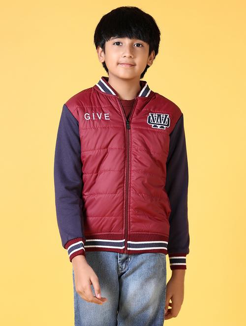 boys color block long sleeve quilted jacket - 21632830 - Very Small Image - 1