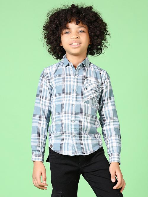 boys long sleeves checkered shirt - 21633269 - Very Small Image - 1