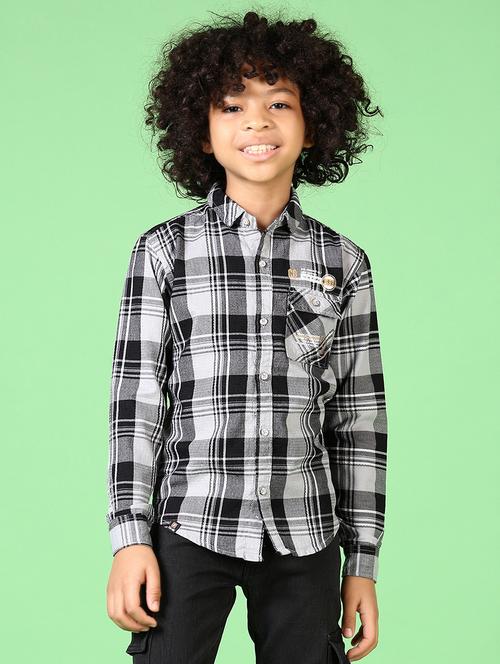 boys long sleeves checkered shirt - 21633276 - Very Small Image - 1