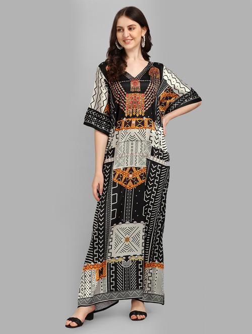 women printed relaxed fit kaftan dress - 21633838 - Very Small Image - 1