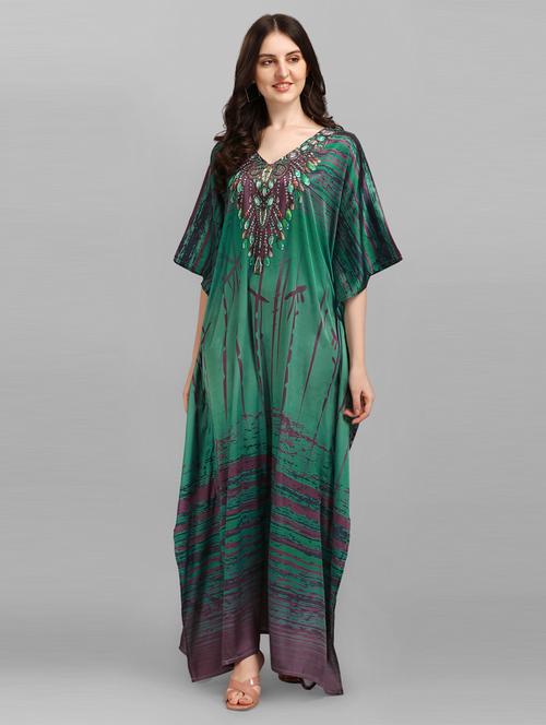 women printed relaxed fit kaftan dress - 21633842 - Very Small Image - 1