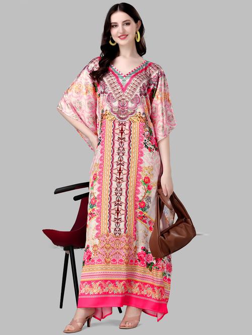 women printed relaxed fit kaftan dress - 21633848 - Very Small Image - 1