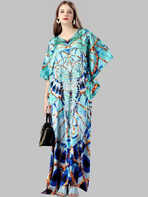 women printed relaxed fit kaftan dress - 21633856 - Very Small Image - 1