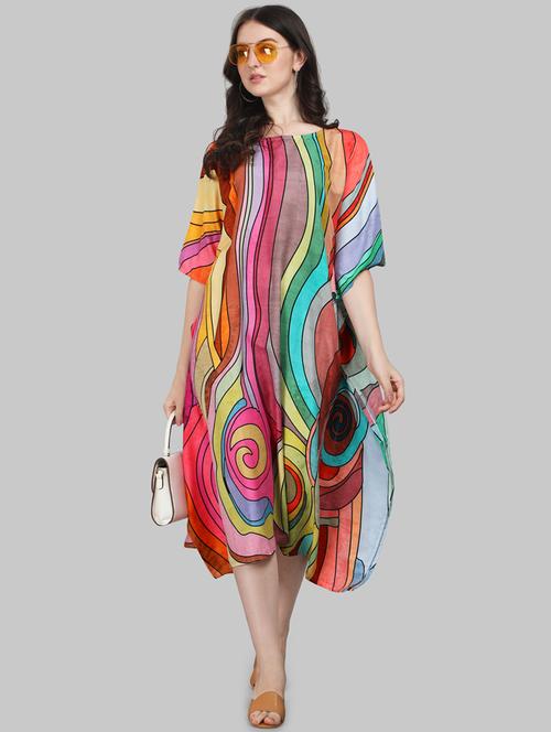 women printed relaxed fit kaftan dress - 21633944 - Very Small Image - 1