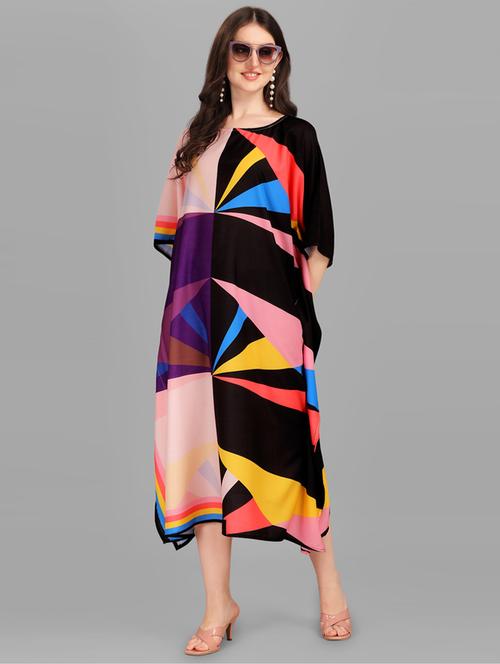 women printed relaxed fit kaftan dress - 21633952 - Very Small Image - 1