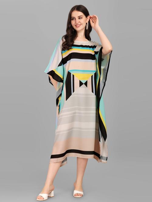 women printed relaxed fit kaftan dress - 21633954 - Very Small Image - 1