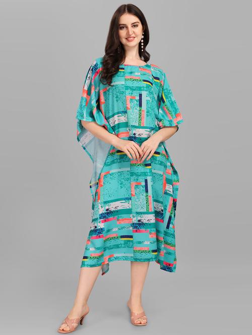 women printed relaxed fit kaftan dress - 21633956 - Very Small Image - 1