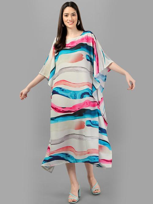 women printed relaxed fit kaftan dress - 21633964 - Very Small Image - 1