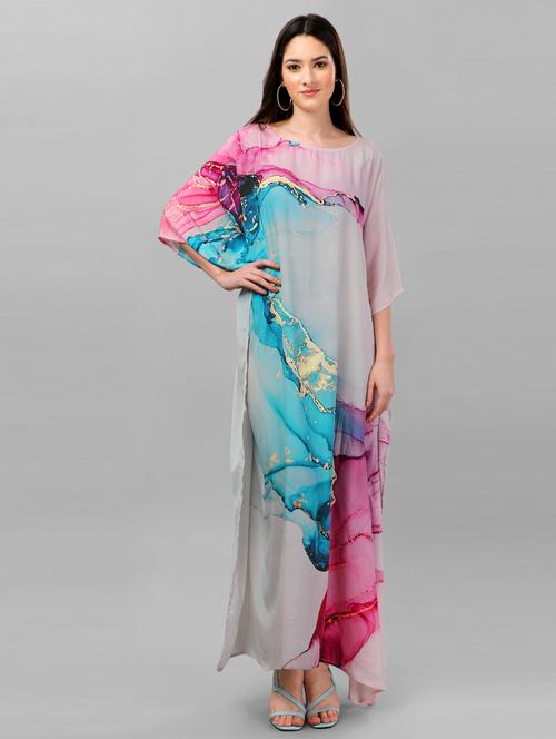 women printed relaxed fit kaftan dress - 21633984 - Very Small Image - 1