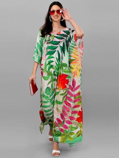 women printed relaxed fit kaftan dress - 21633986 - Very Small Image - 1