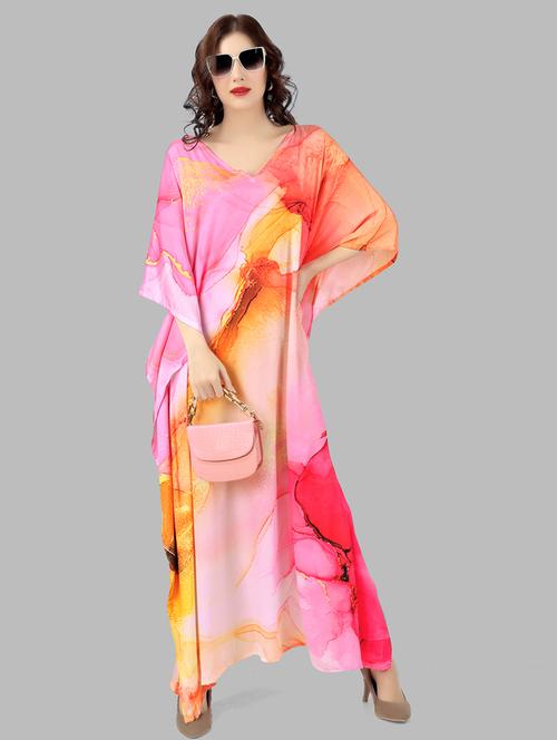 women printed relaxed fit kaftan dress - 21634043 - Very Small Image - 1