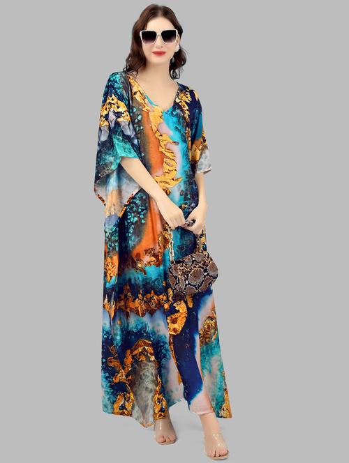 women printed relaxed fit kaftan dress - 21634044 - Very Small Image - 1
