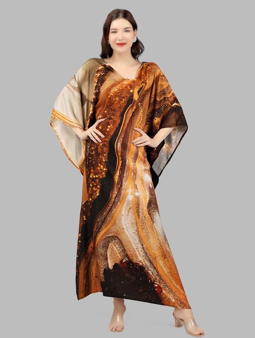 women printed relaxed fit kaftan dress - 21634045 - Very Small Image - 1