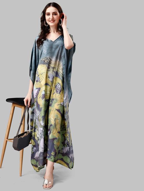women printed relaxed fit kaftan dress - 21634054 - Very Small Image - 1