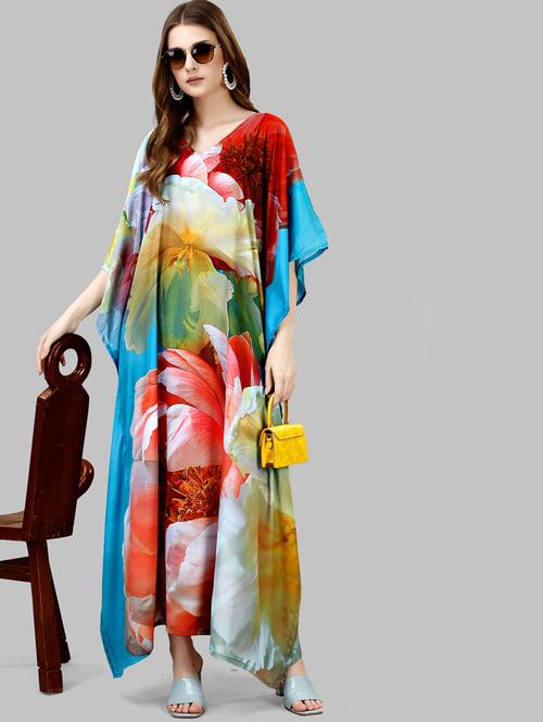 women printed relaxed fit kaftan dress - 21634057 - Very Small Image - 1