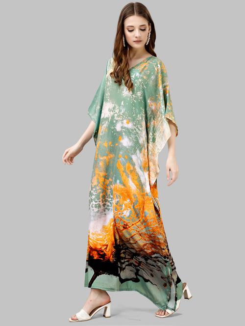 women printed relaxed fit kaftan dress - 21634058 - Very Small Image - 1