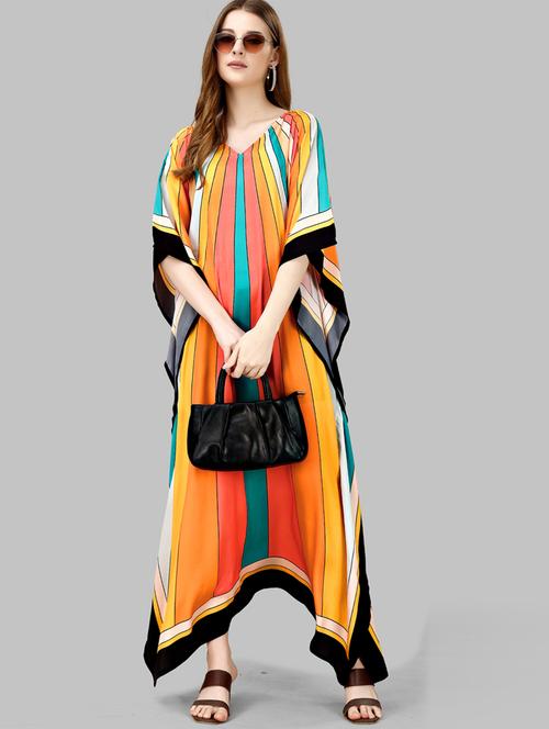 women printed relaxed fit kaftan dress - 21634062 - Very Small Image - 1