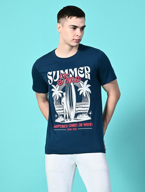 men front print short sleeves t-shirt - 21634100 - Very Small Image - 1