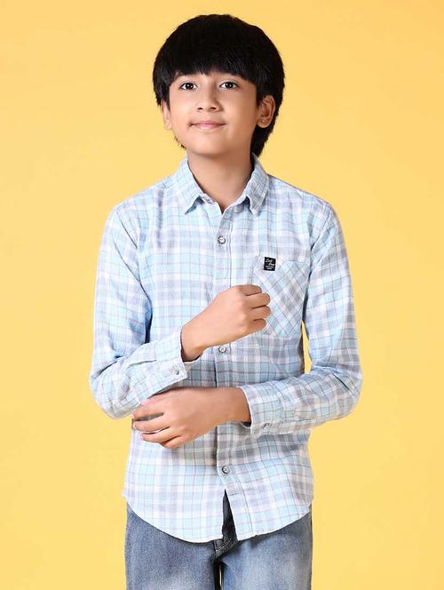 boys long sleeves checkered shirt - 21634435 - Very Small Image - 1