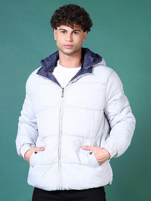 men solid reversible long sleeve puffer jacket - 21634653 - Very Small Image - 1